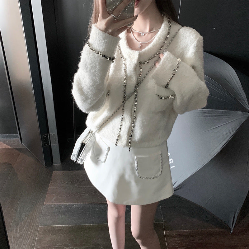 New Little Fragrant Girl Super All-match Chain Edge Temperament Anti-empty Pocket Short Skirt Culottes New Little Fragrant Girl Super All-match Chain Edge Temperament Anti-empty Pocket Short Skirt Culottes